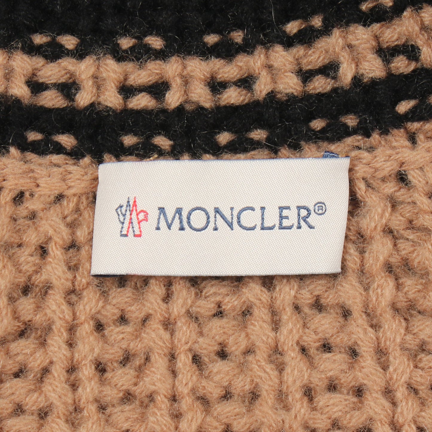 ハイネック ニット カシミヤ ライトブラウン ブラック モンクレール トップス MONCLER