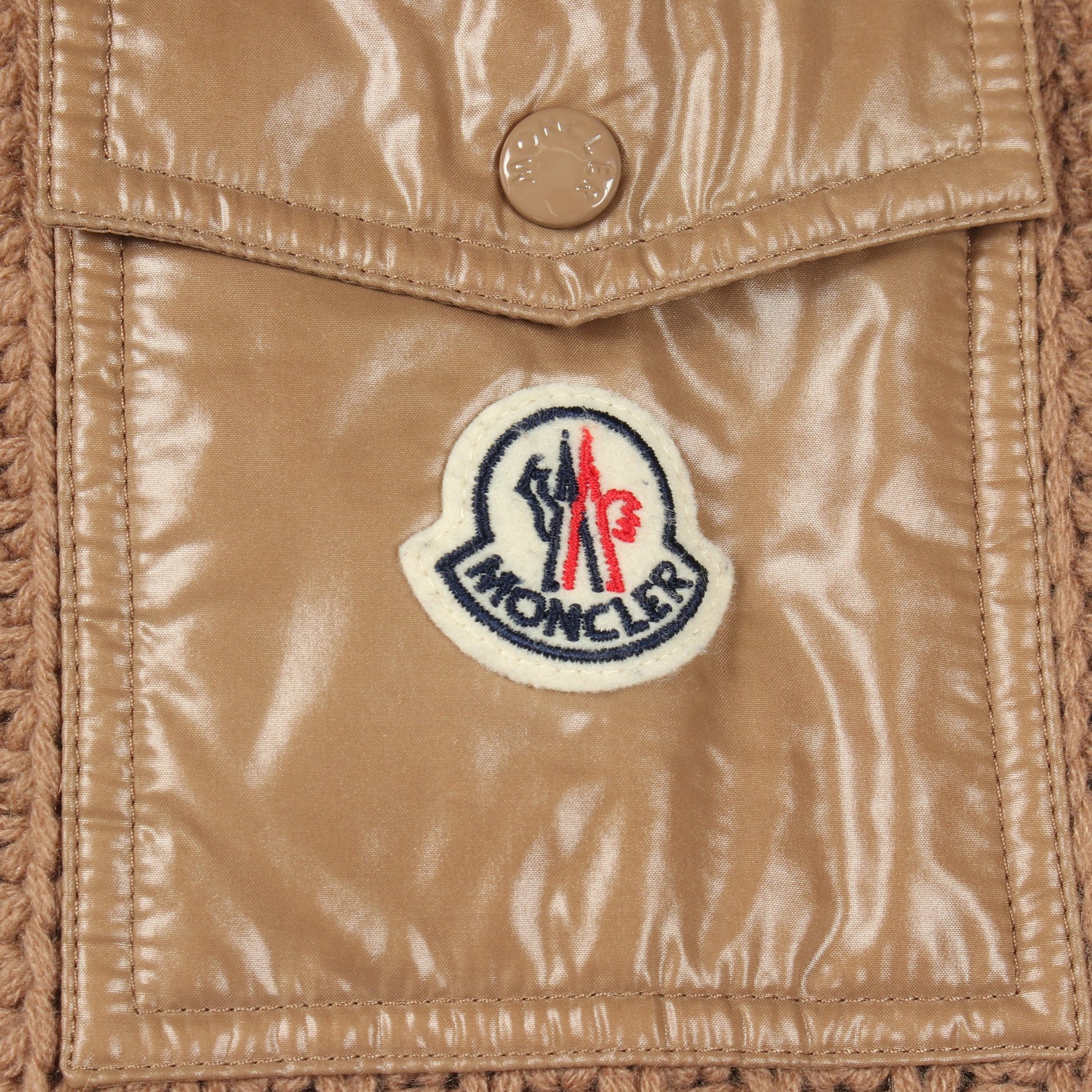 ハイネック ニット カシミヤ ライトブラウン ブラック モンクレール トップス MONCLER
