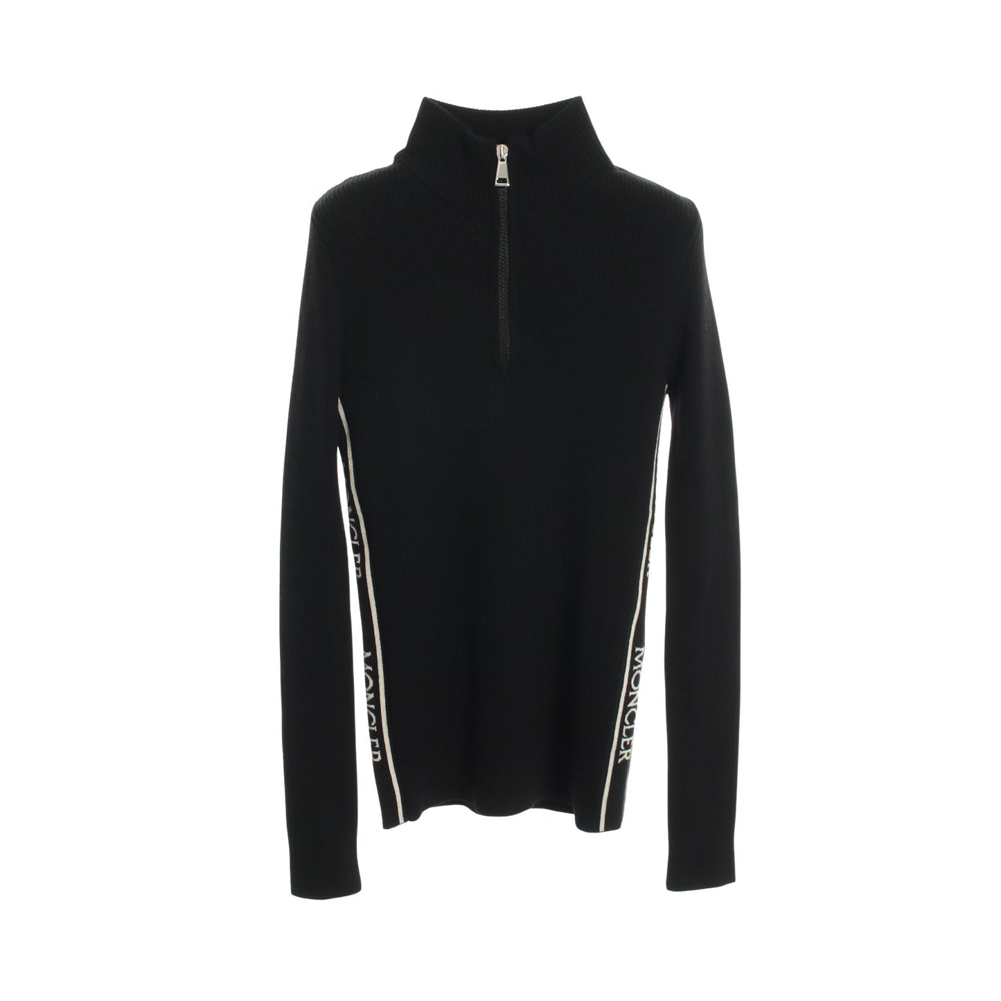ハーフジップ ニット ウール ブラック モンクレール トップス MONCLER