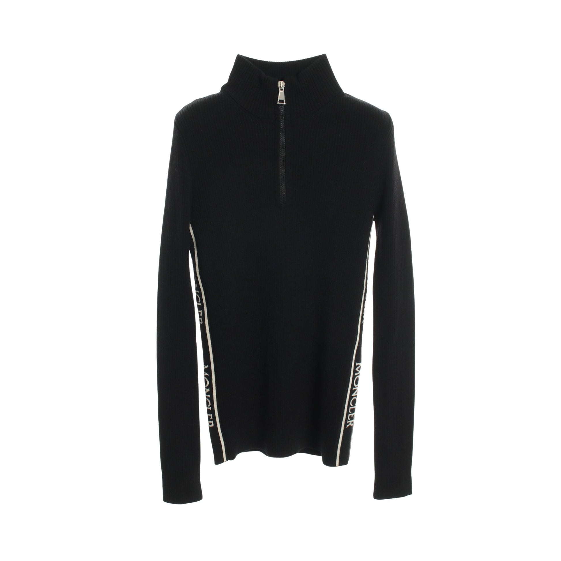 ハーフジップ ニット ウール ブラック モンクレール トップス MONCLER