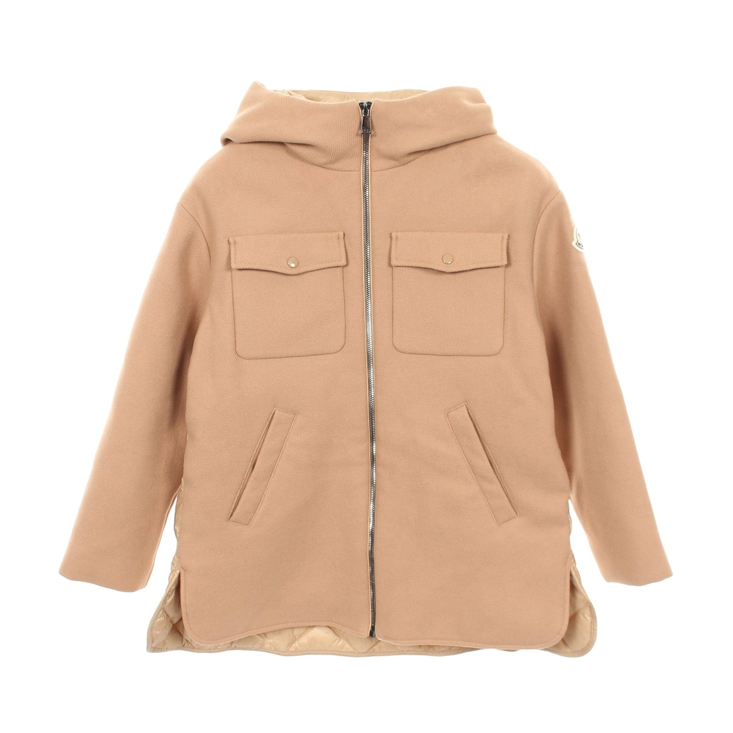 GOUET キッズ フード付き 切替 ダウンジャケット ウール ナイロン ベージュ モンクレール アウター MONCLER
