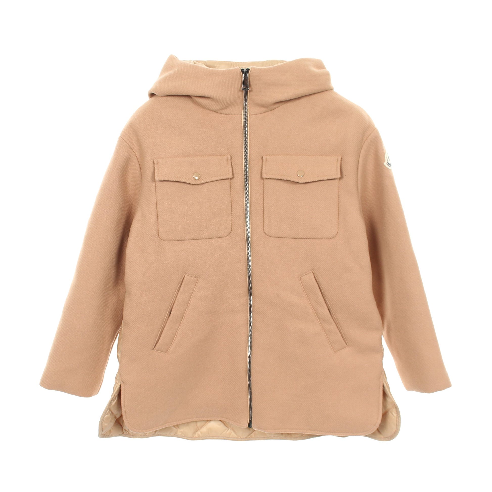 GOUET キッズ フード付き 切替 ダウンジャケット ウール ナイロン ベージュ モンクレール アウター MONCLER