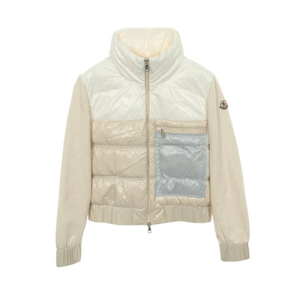 切替 ダウンジャケット ナイロン コットン アイボリー オフホワイト ライトグレー モンクレール アウター MONCLER