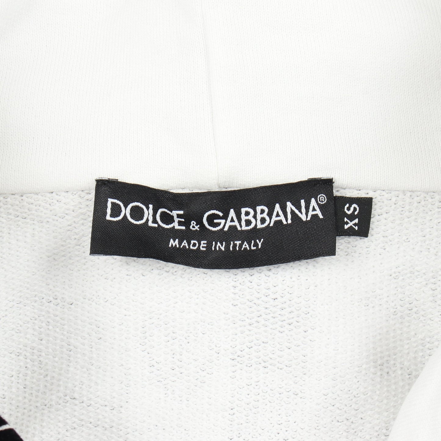 FLOCKED GRAFFITI PRINT Hoodie プルオーバーパーカー コットン ホワイト ブラック ドルチェアンドガッバーナ トップス DOLCE&GABBANA