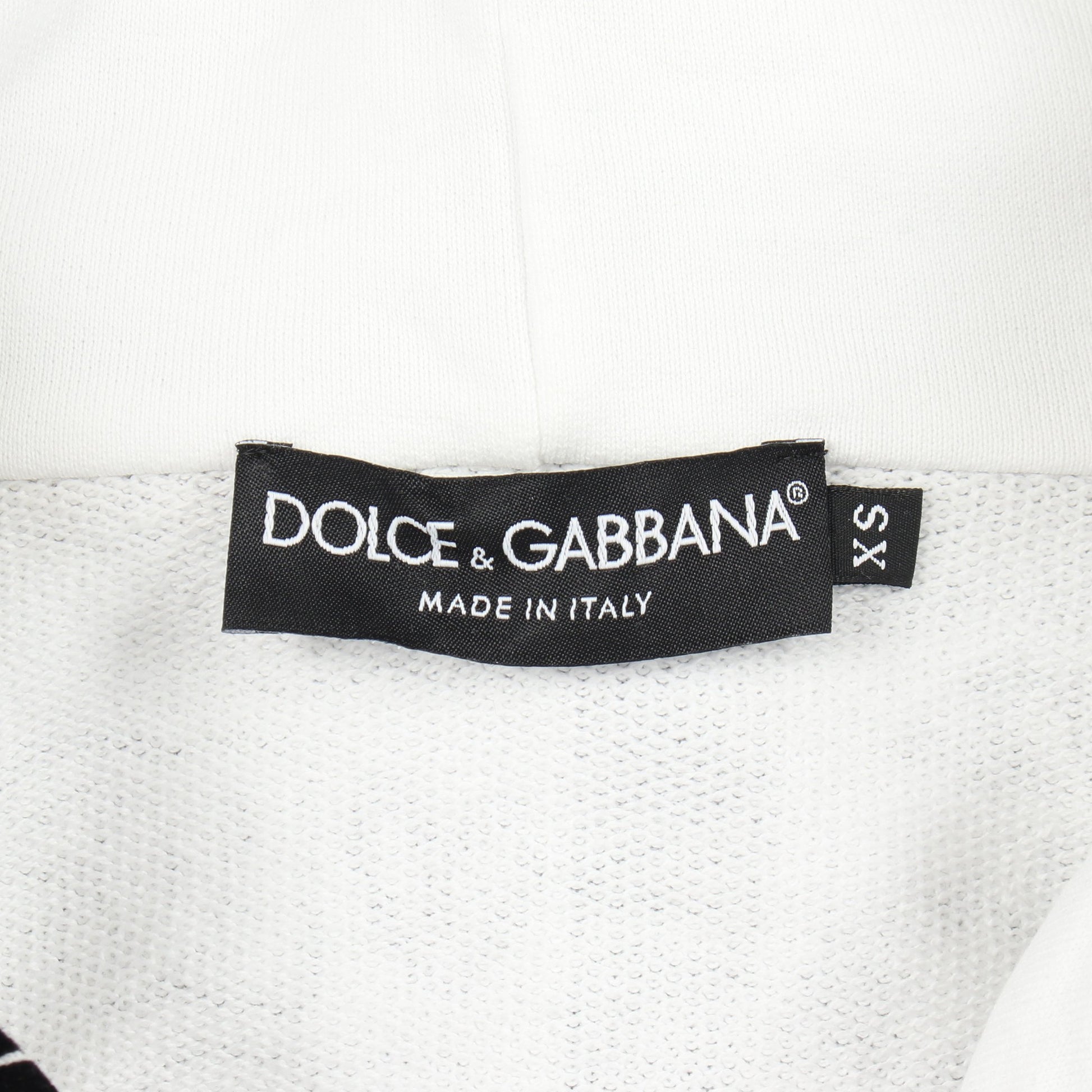 FLOCKED GRAFFITI PRINT Hoodie プルオーバーパーカー コットン ホワイト ブラック ドルチェアンドガッバーナ トップス DOLCE&GABBANA