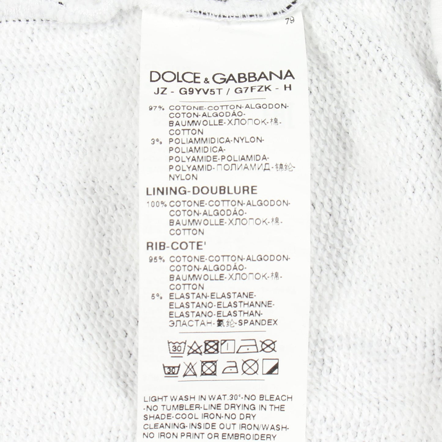 FLOCKED GRAFFITI PRINT Hoodie プルオーバーパーカー コットン ホワイト ブラック ドルチェアンドガッバーナ トップス DOLCE&GABBANA