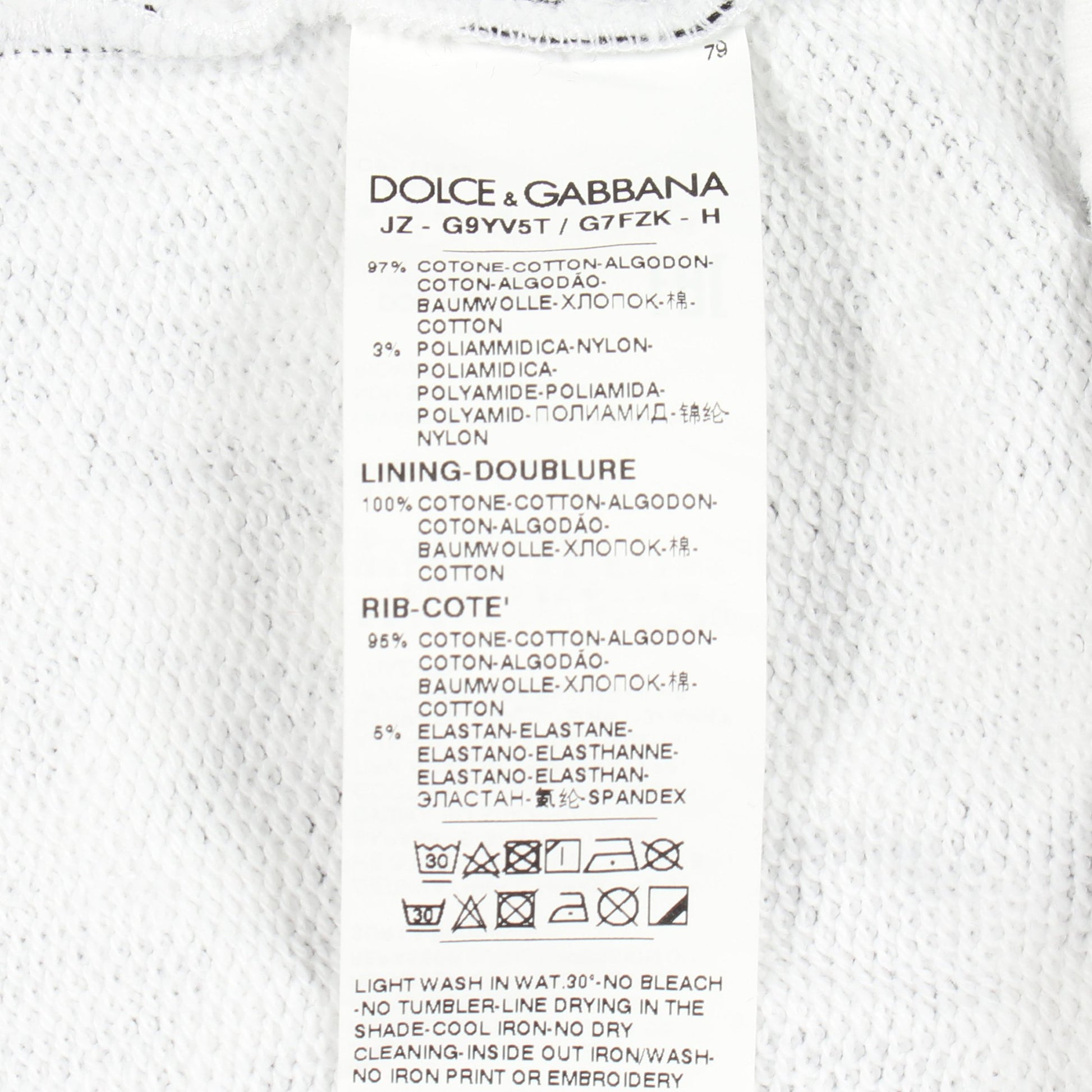 FLOCKED GRAFFITI PRINT Hoodie プルオーバーパーカー コットン ホワイト ブラック ドルチェアンドガッバーナ トップス DOLCE&GABBANA