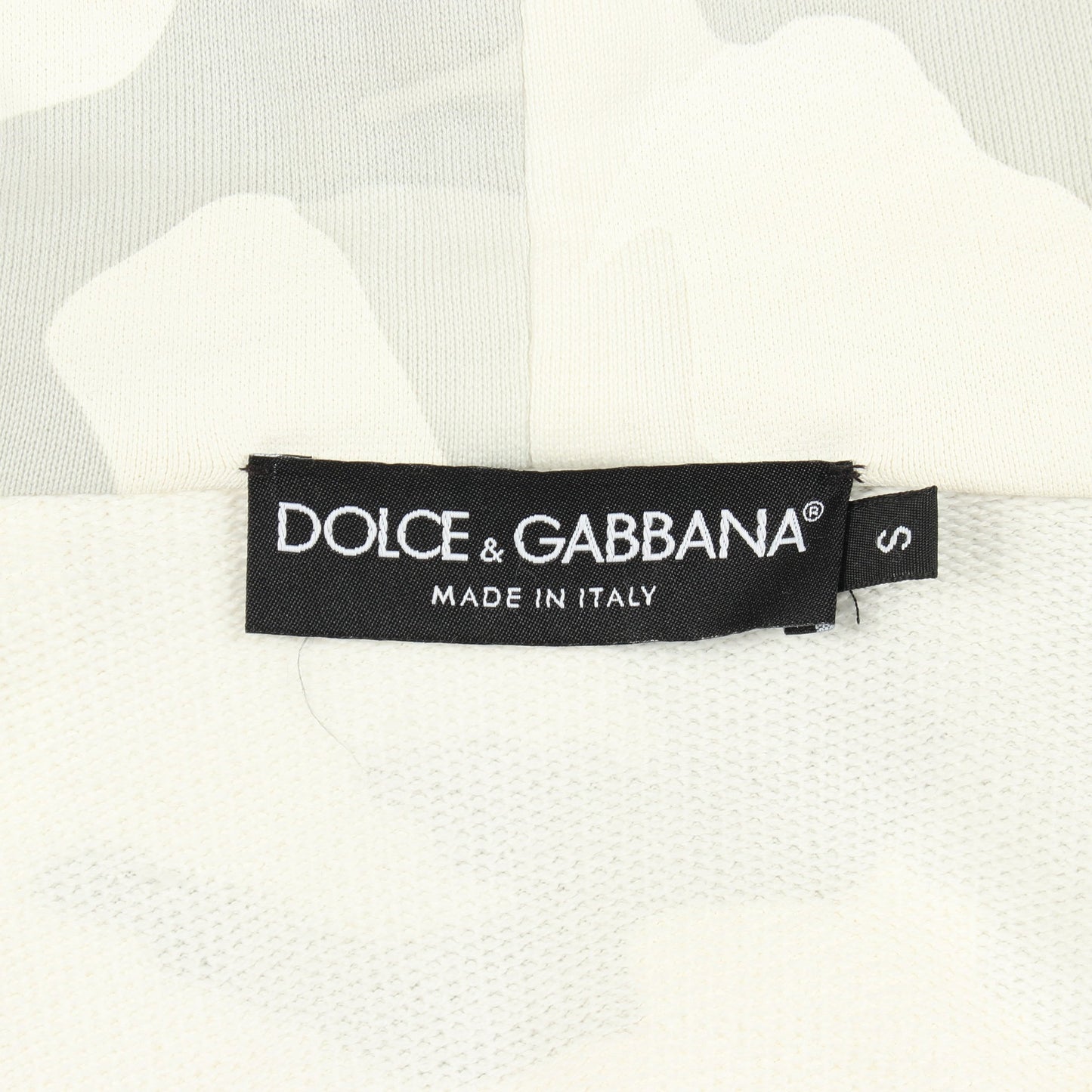カモフラージュ ハーフジップ プルオーバーパーカー コットン ホワイト グレー ドルチェアンドガッバーナ トップス DOLCE&GABBANA
