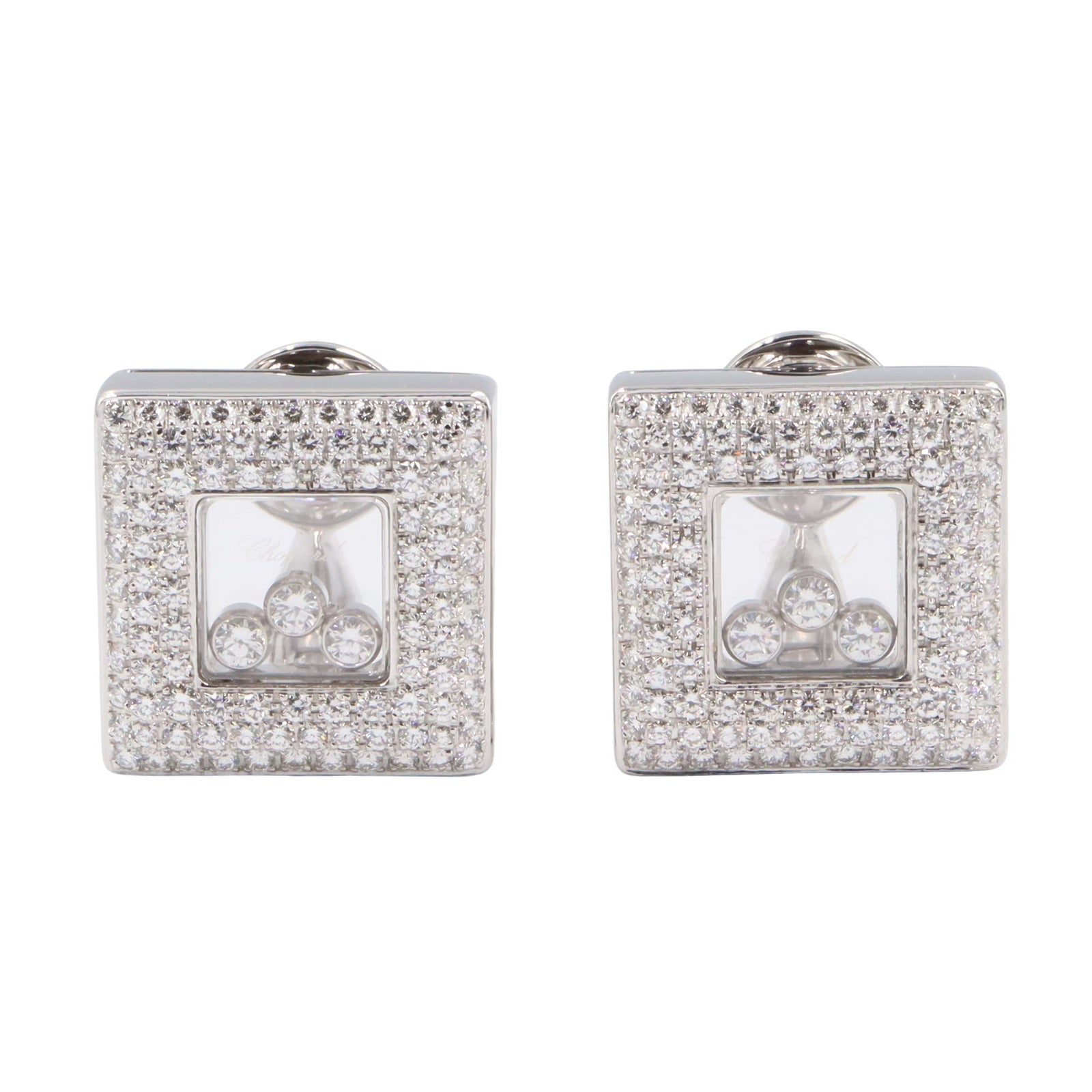 ハッピーダイヤモンド ピアス ピアス K18WG ダイヤモンド ホワイトゴールド クリア ショパール アクセサリー Chopard
