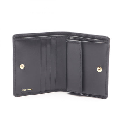 MATELASSE'MIU 二つ折り財布 レザー ブラック ミュウミュウ 財布・小物 miu miu
