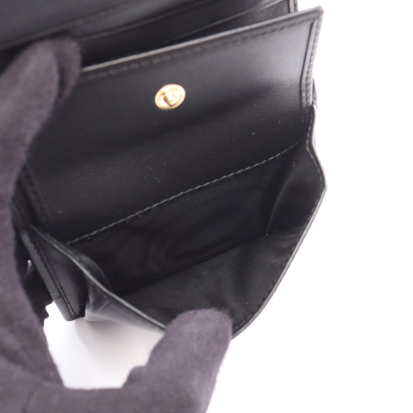 MATELASSE'MIU 二つ折り財布 レザー ブラック ミュウミュウ 財布・小物 miu miu