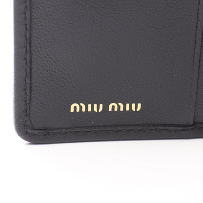 MATELASSE'MIU 二つ折り財布 レザー ブラック ミュウミュウ 財布・小物 miu miu