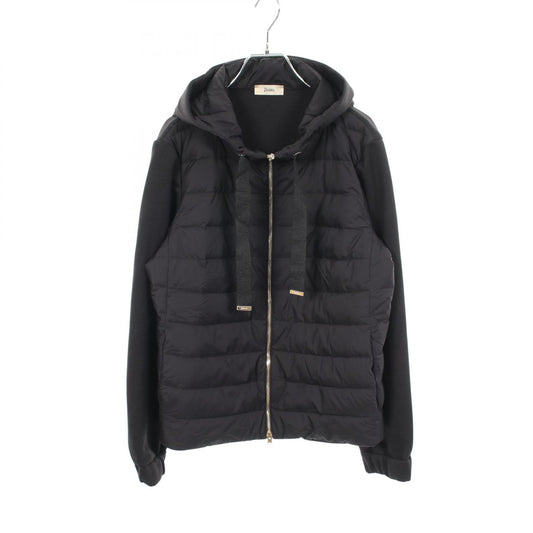 ダウンジャケット ナイロン コットン ブラック ヘルノ アウター HERNO