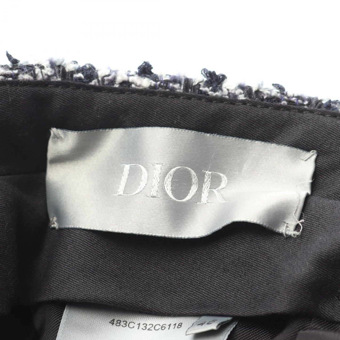 Cannage Pants ツイード パンツ ナイロン ネイビー ディオール ボトムス DIOR