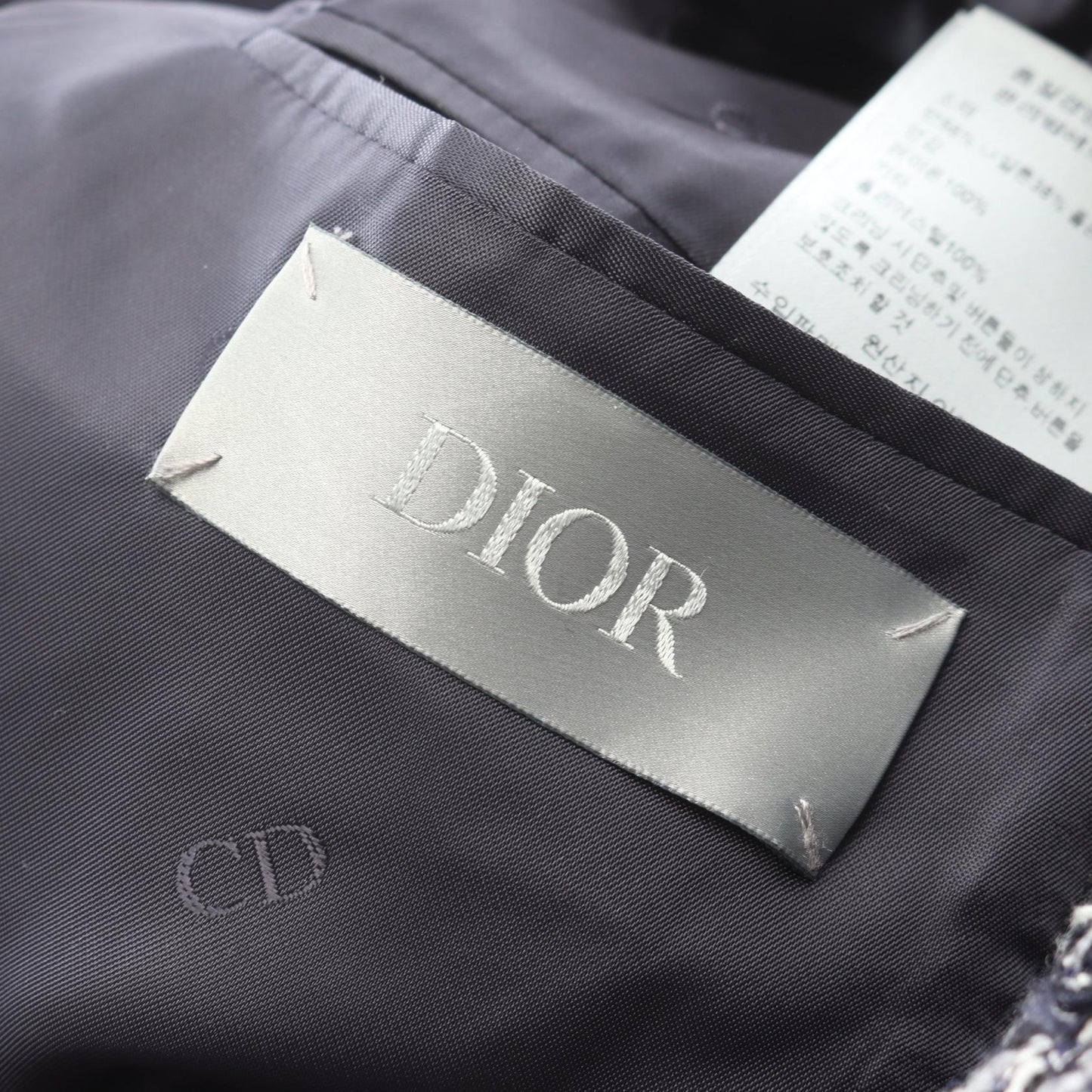 Cannage Wool Blend Tweed Jacket ツイード ジャケット コットン ネイビー ディオール アウター DIOR