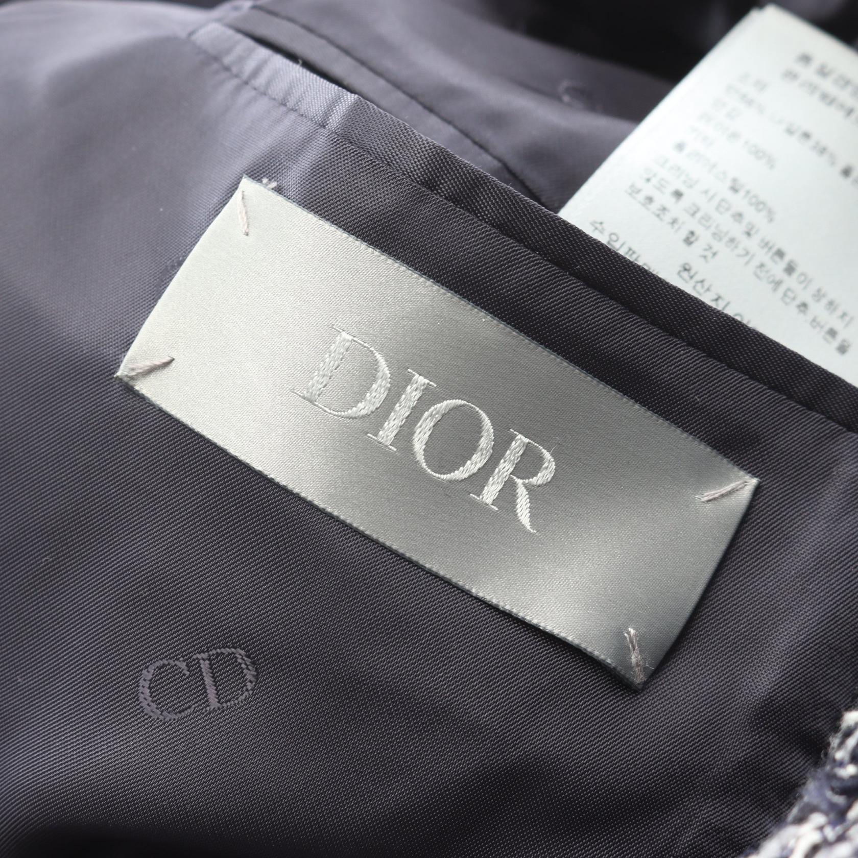 Cannage Wool Blend Tweed Jacket ツイード ジャケット コットン ネイビー ディオール アウター DIOR