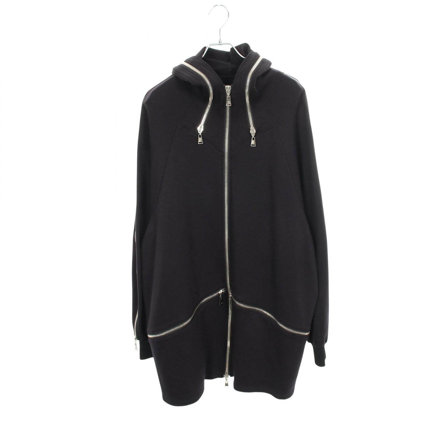 ジップデザイン ジップアップパーカー ナイロン ネイビー アクオドバイチャヌ トップス ACUOD by CHANU