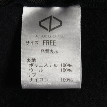 切替 ジップ プルオーバー トップス ウール ダークネイビー アクオドバイチャヌ トップス ACUOD by CHANU