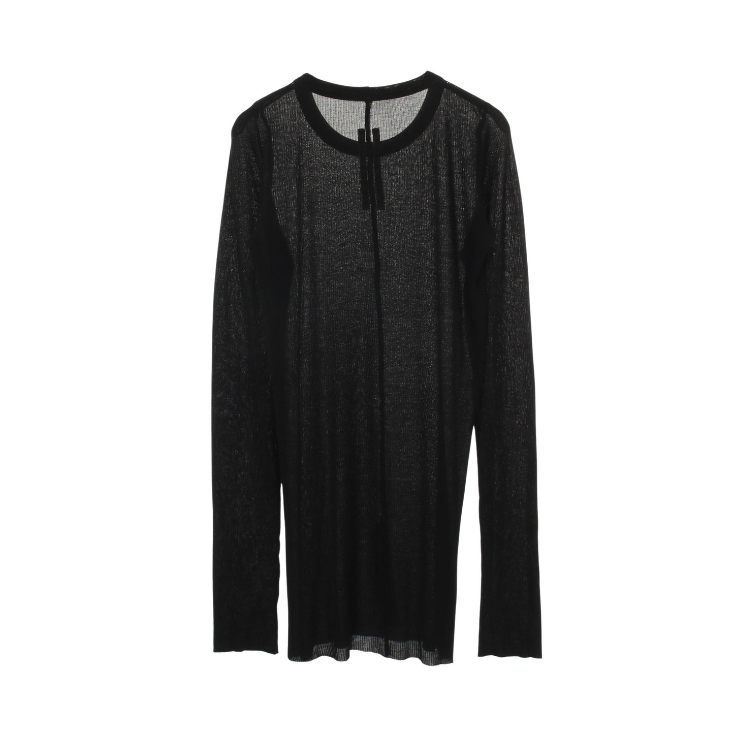 リブ ロングスリーブ 長袖Tシャツ ビスコース ブラック リックオウエンス トップス Rick Owens