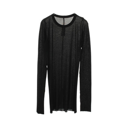 リブ ロングスリーブ 長袖Tシャツ ビスコース ブラック リックオウエンス トップス Rick Owens