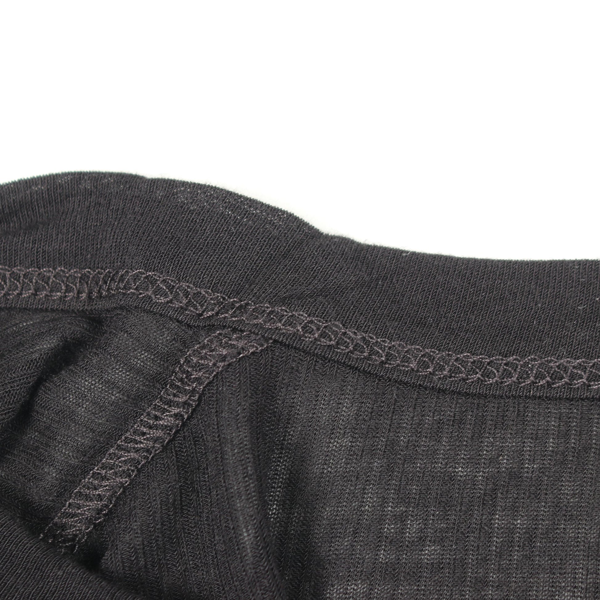 リブ ロングスリーブ 長袖Tシャツ ビスコース ブラック リックオウエンス トップス Rick Owens