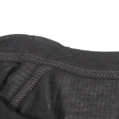 リブ ロングスリーブ 長袖Tシャツ ビスコース ブラック リックオウエンス トップス Rick Owens