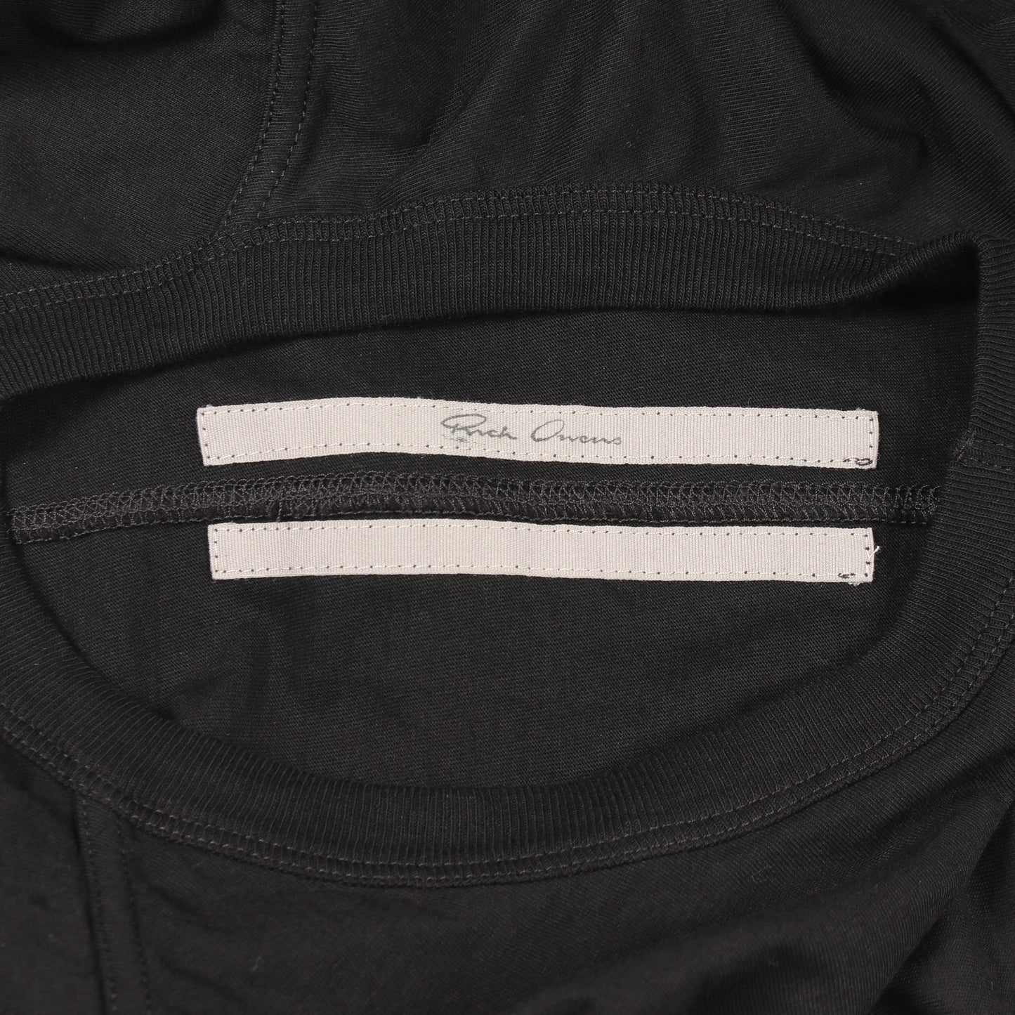 クルーネック 長袖Tシャツ コットン ブラック リックオウエンス トップス Rick Owens