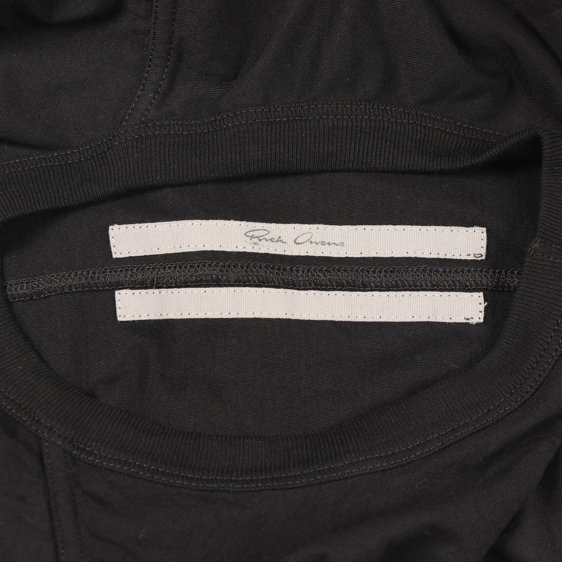 クルーネック 長袖Tシャツ コットン ブラック リックオウエンス トップス Rick Owens