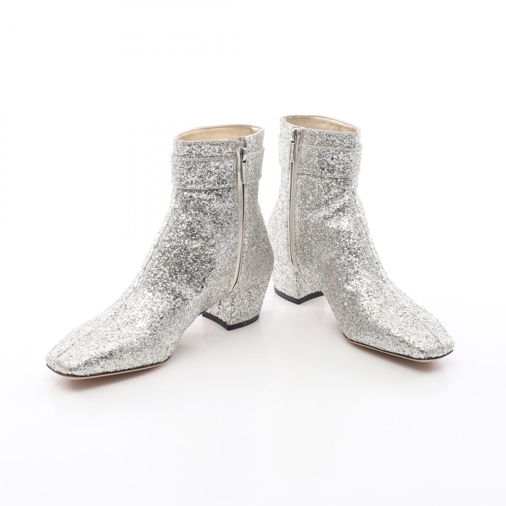 MYAN 45 ビジュー アンクル ブーツ グリッター シルバー ジミーチュウ シューズ JIMMY CHOO
