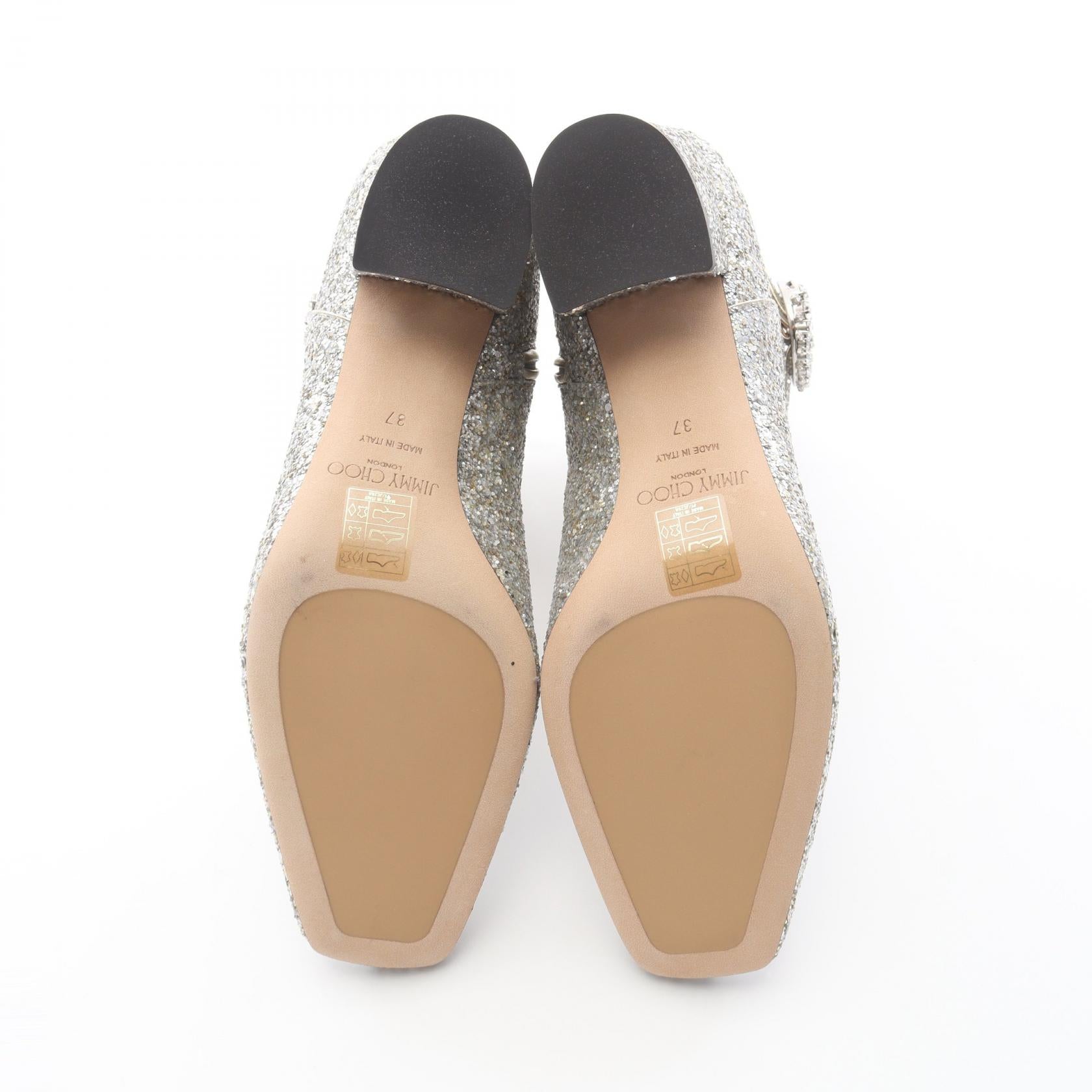 MYAN 45 ビジュー アンクル ブーツ グリッター シルバー ジミーチュウ シューズ JIMMY CHOO
