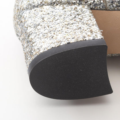 MYAN 45 ビジュー アンクル ブーツ グリッター シルバー ジミーチュウ シューズ JIMMY CHOO