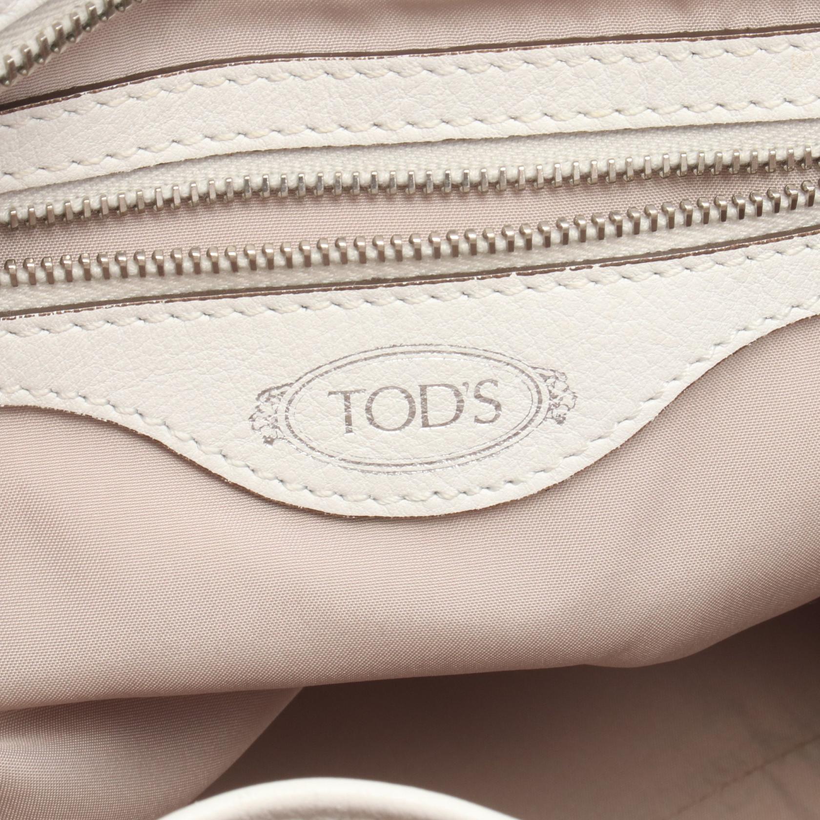 フラワーバッグ スタッズ ショルダーバッグ レザー ホワイト トッズ バッグ TOD'S
