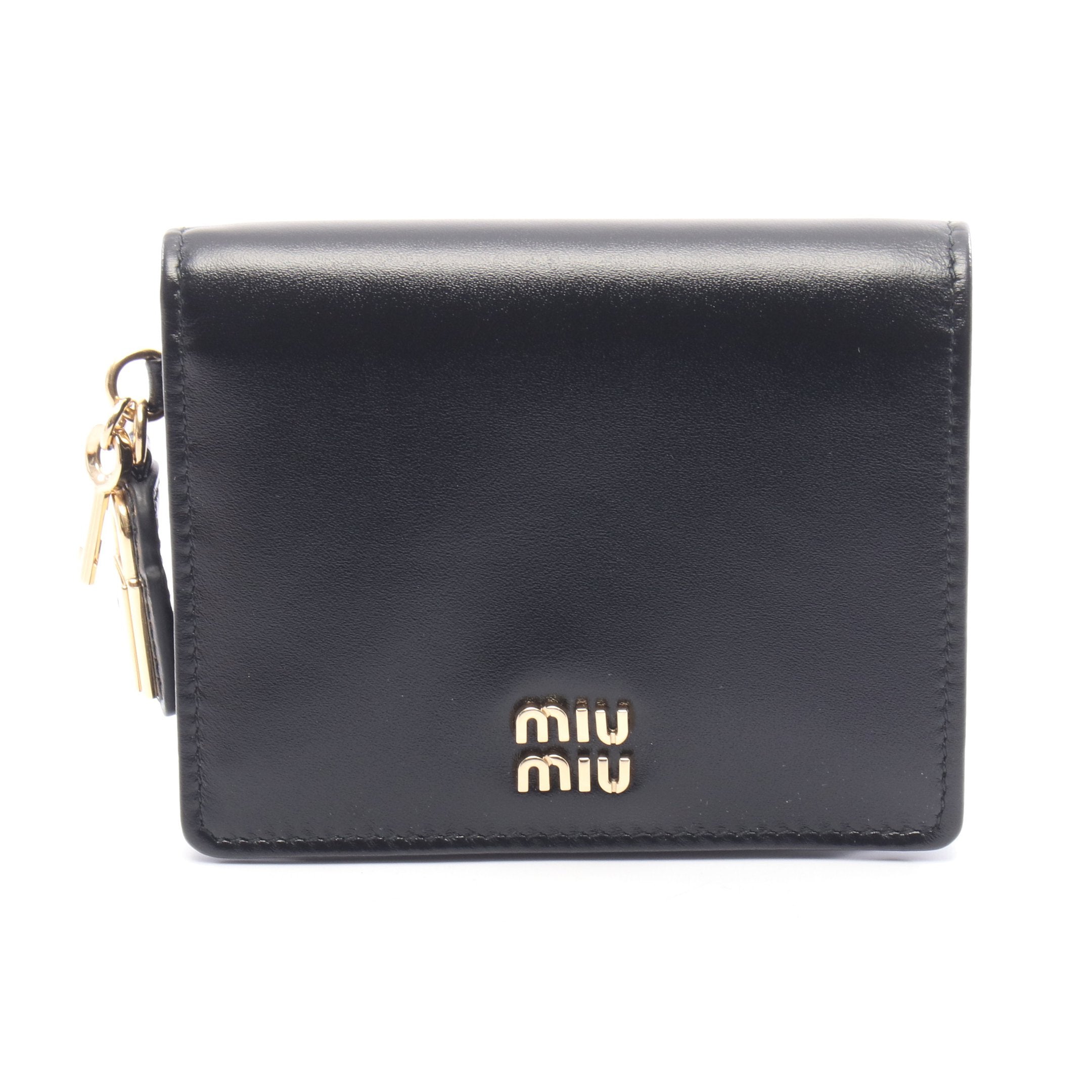 MIU MIU ブラック マテラッセ 二つ折り財布 ミュウミュウ Miu Miu 二つ折り財布 マテラッセ ブラック MIU MIU