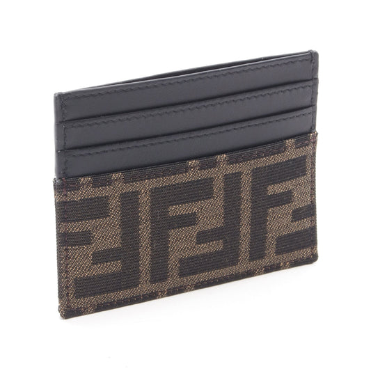 ズッカ カードケース キャンバス レザー ブラウン ブラック フェンディ 財布・小物 FENDI