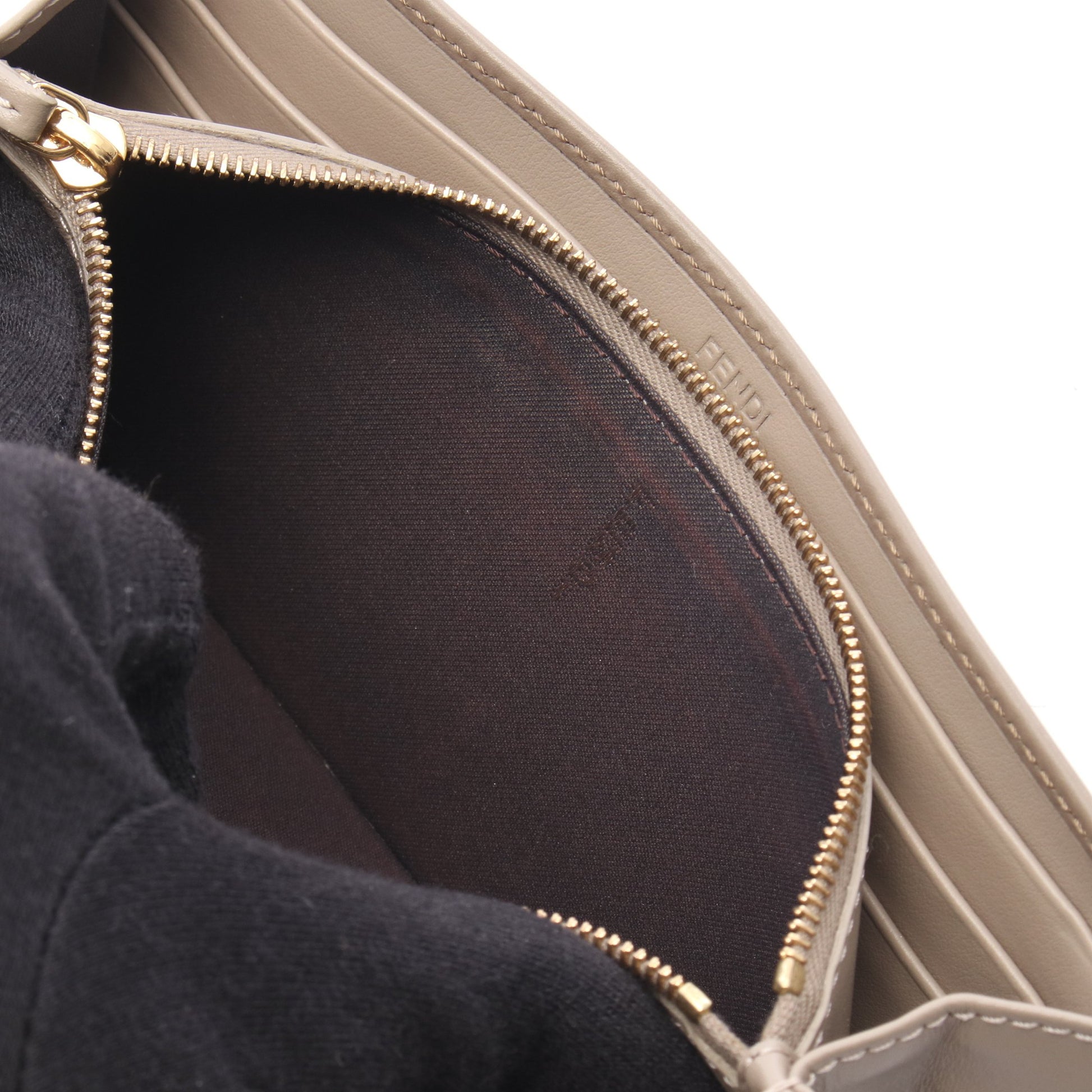 FFダイヤモンド 二つ折り長財布 レザー グレーベージュ グレーブラウン フェンディ 財布・小物 FENDI
