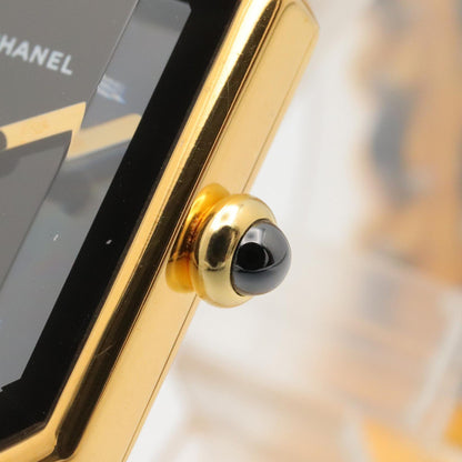 プルミエール S レディース 腕時計 クオーツ GP レザー ブラック シャネル