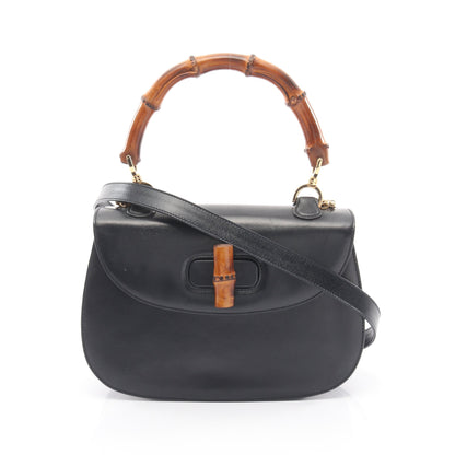 バンブー ハンドバッグ レザー ブラック 2WAY グッチ バッグ GUCCI