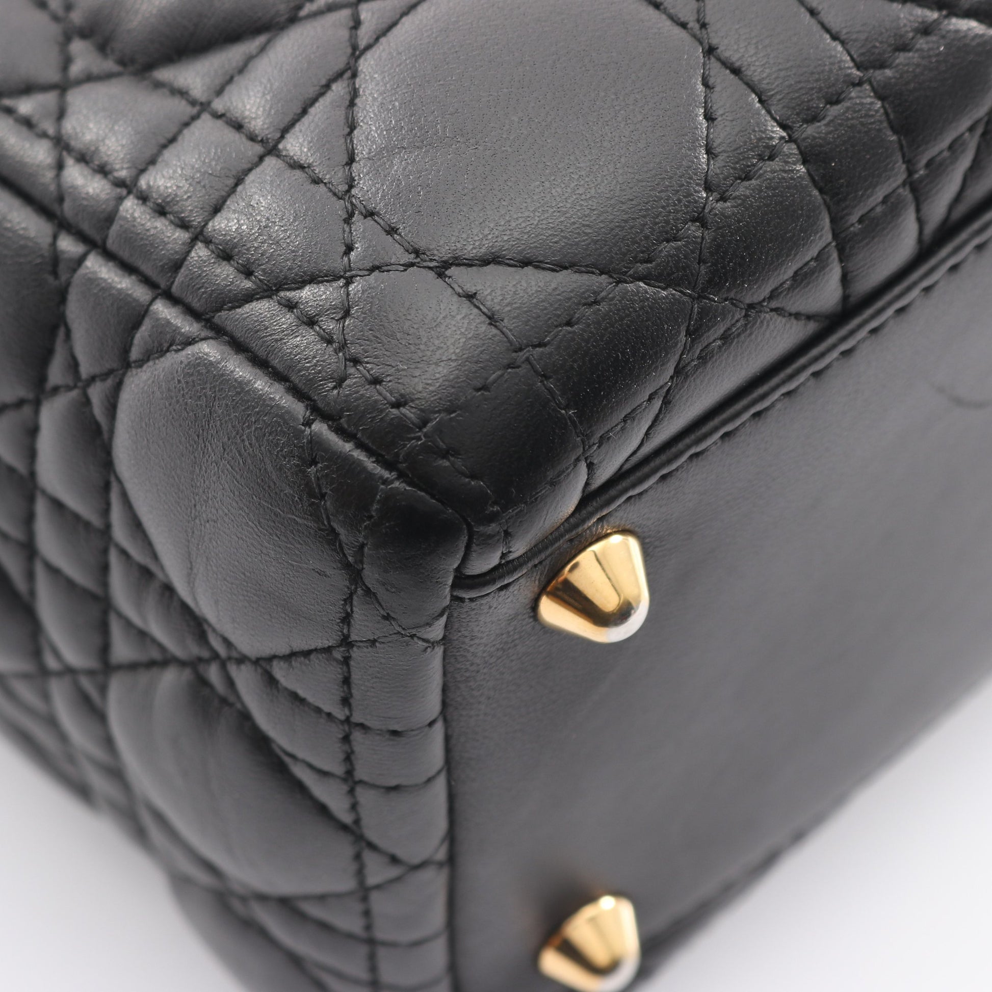 レディディオール ラージ カナージュ ハンドバッグ レザー ブラック 2WAY クリスチャンディオール バッグ Christian Dior
