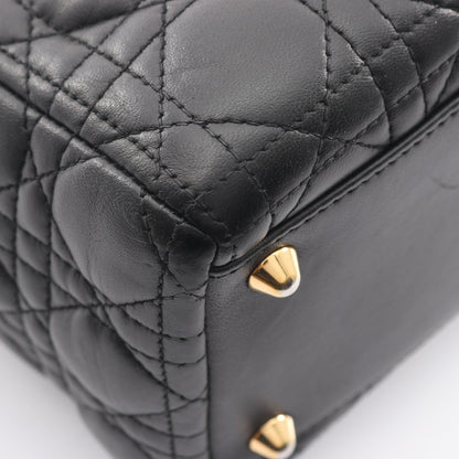 レディディオール ラージ カナージュ ハンドバッグ レザー ブラック 2WAY クリスチャンディオール バッグ Christian Dior