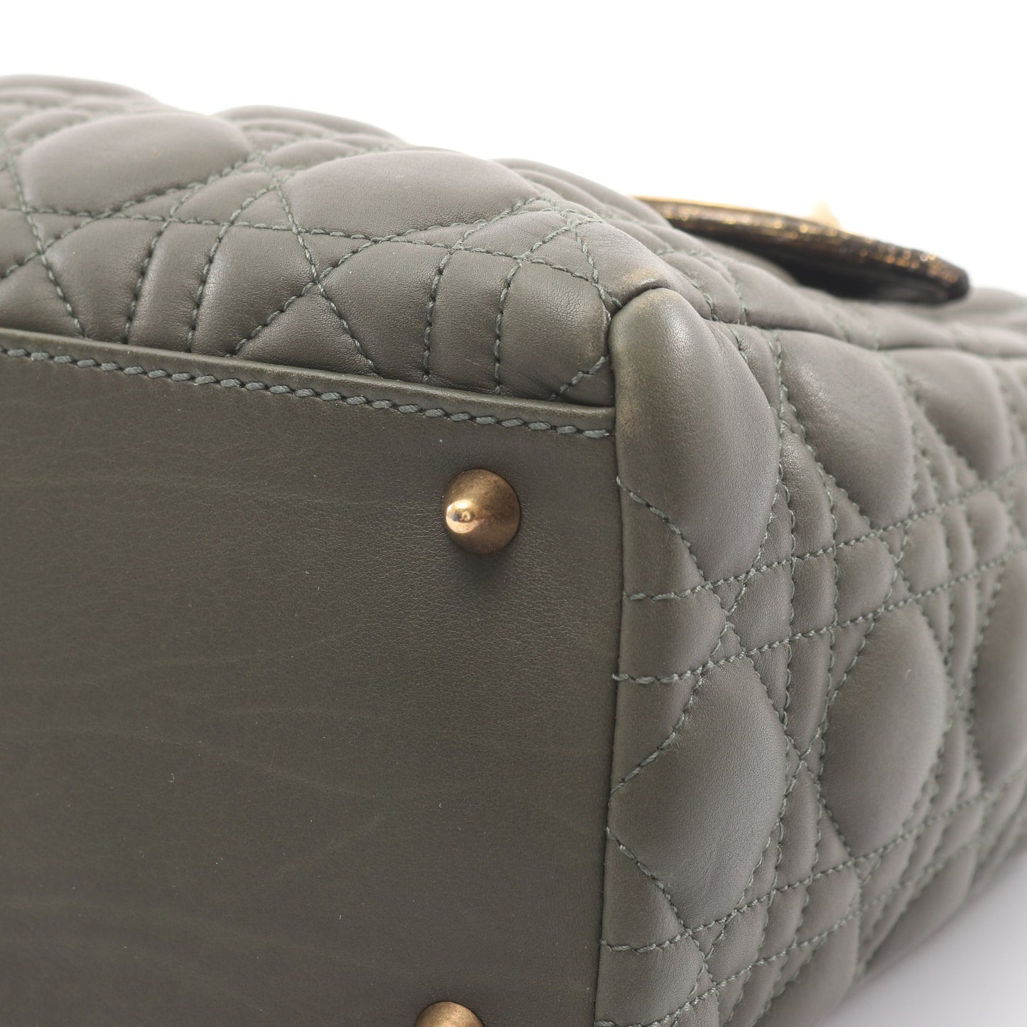 LADY DIOR レディディオール ハンドバッグ レザー クロコダイル カーキグリーン 2WAY クリスチャンディオール バッグ Christian Dior
