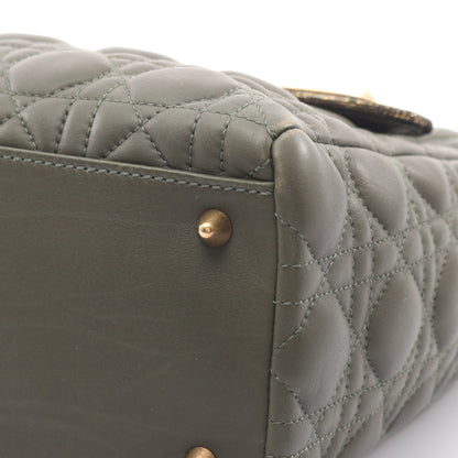LADY DIOR レディディオール ハンドバッグ レザー クロコダイル カーキグリーン 2WAY クリスチャンディオール バッグ Christian Dior