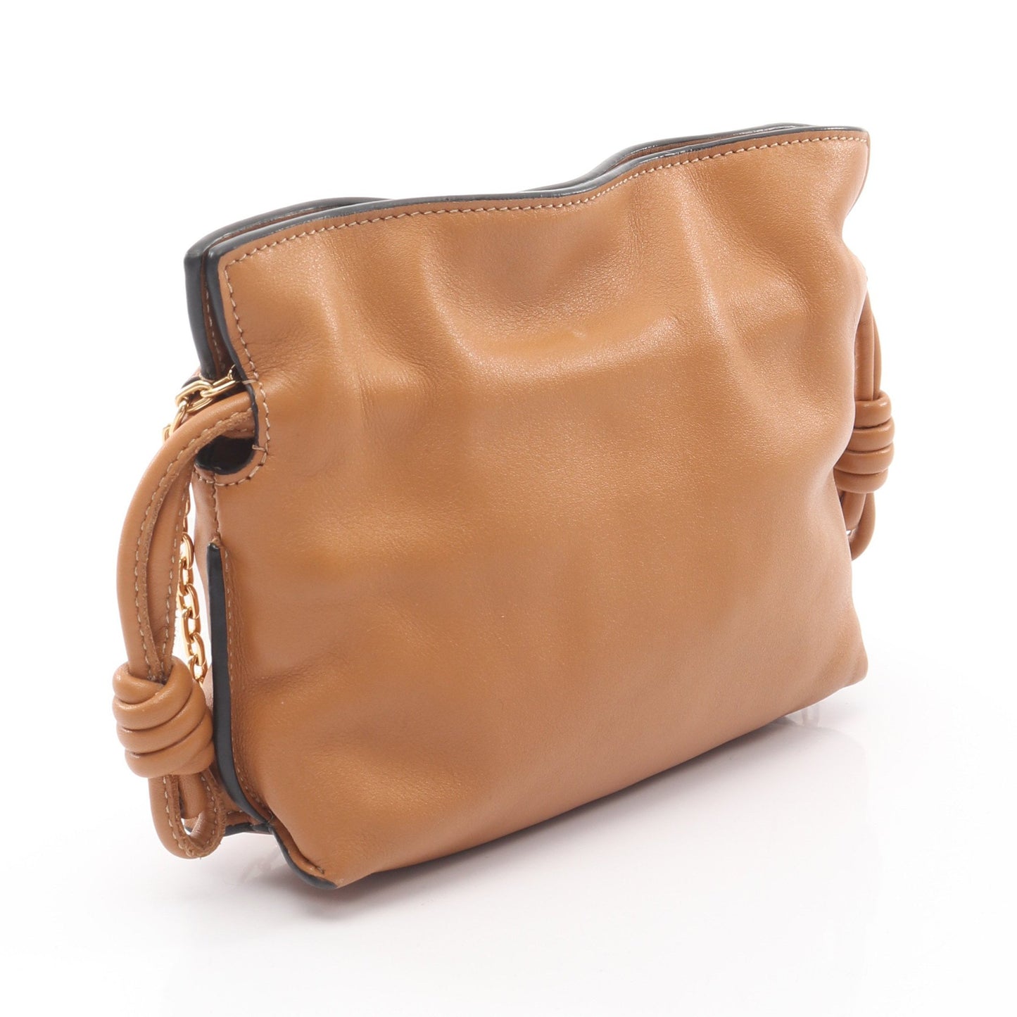 フラメンコクラッチ ナノ チェーンショルダーバッグ レザー ライトブラウン ロエベ バッグ LOEWE