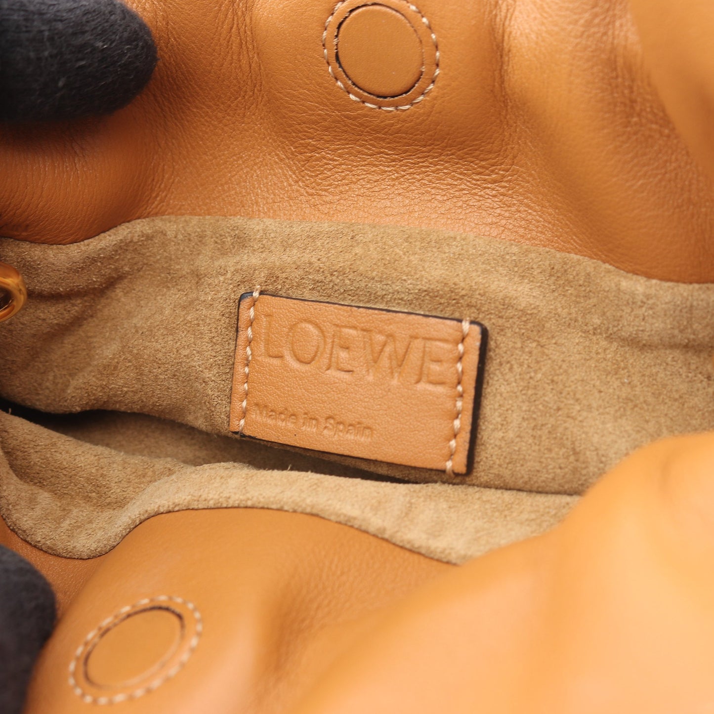 フラメンコクラッチ ナノ チェーンショルダーバッグ レザー ライトブラウン ロエベ バッグ LOEWE