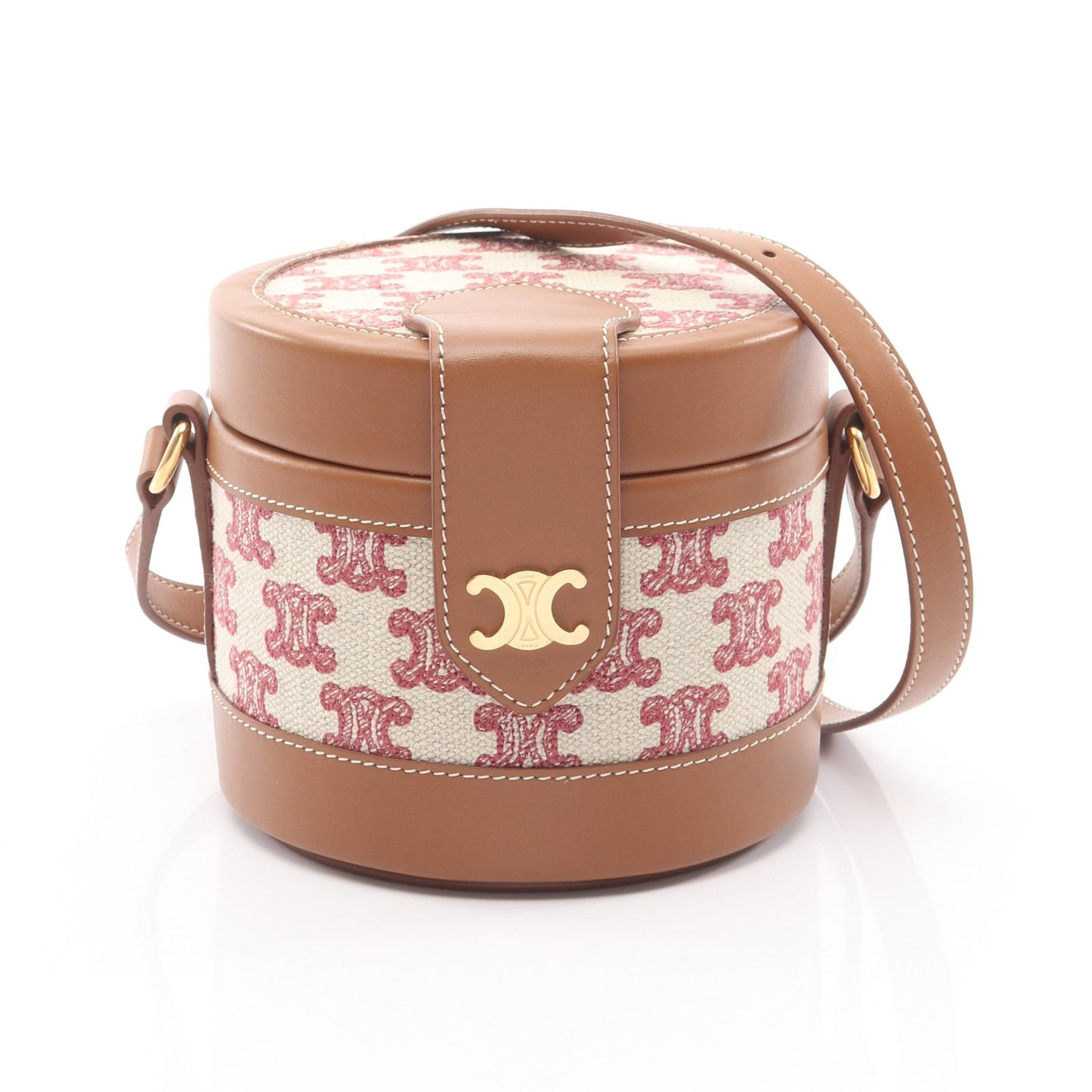 SMALL TAMBOUR タンブール トリオンフ ショルダーバッグ キャンバス レザー アイボリー レッド ライトブラウン セリーヌ バッグ CELINE