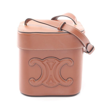 キュイルトリオンフ ミディアム ボックス ショルダーバッグ レザー ブラウン セリーヌ バッグ CELINE
