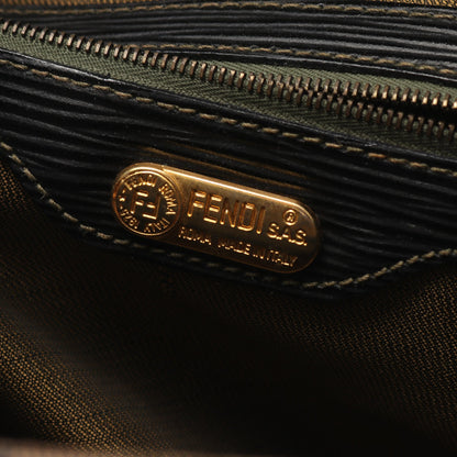 ズッカ バニティバッグ キャンバス レザー ブラウン ブラック 2WAY フェンディ バッグ FENDI
