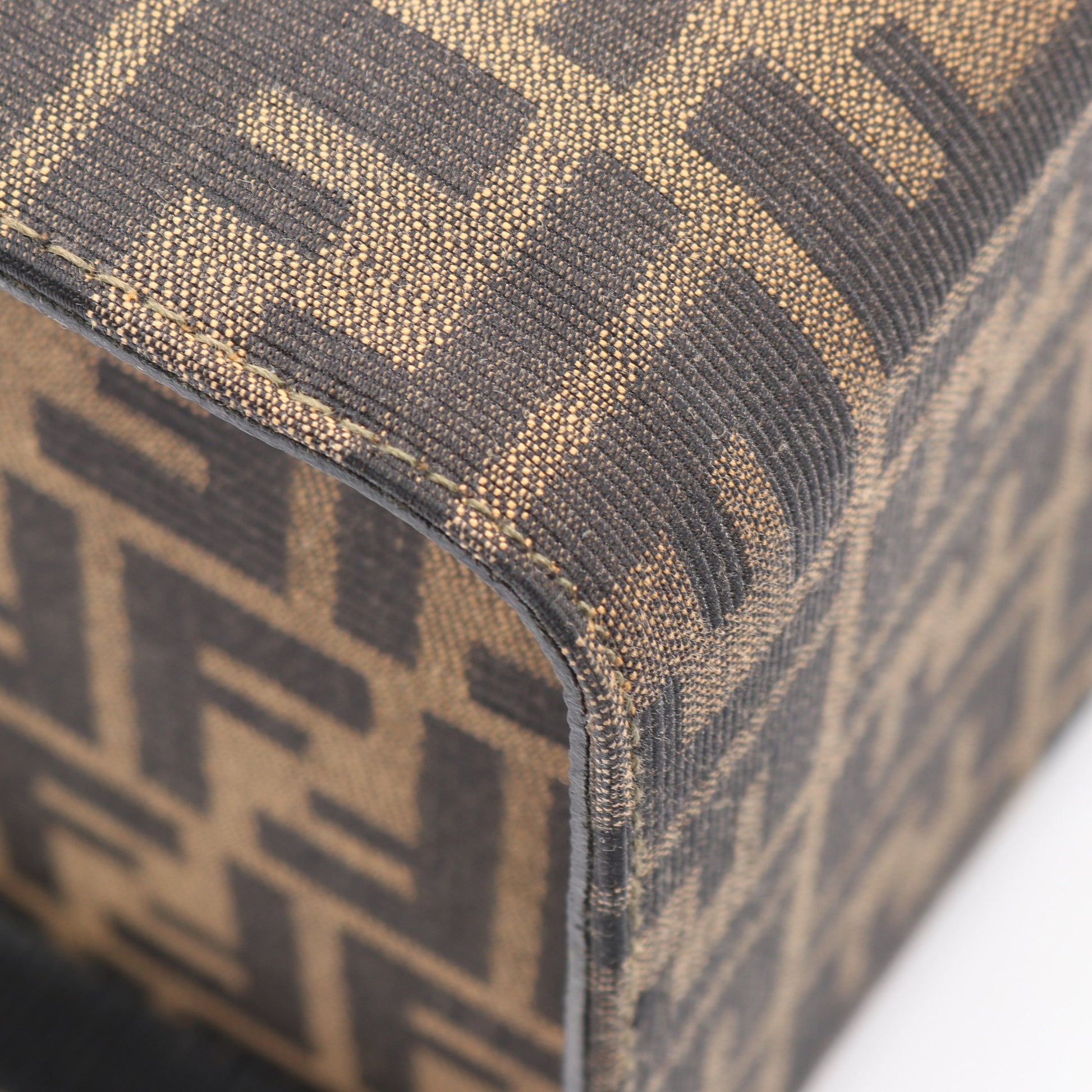 ズッカ バニティバッグ キャンバス レザー ブラウン ブラック 2WAY フェンディ バッグ FENDI