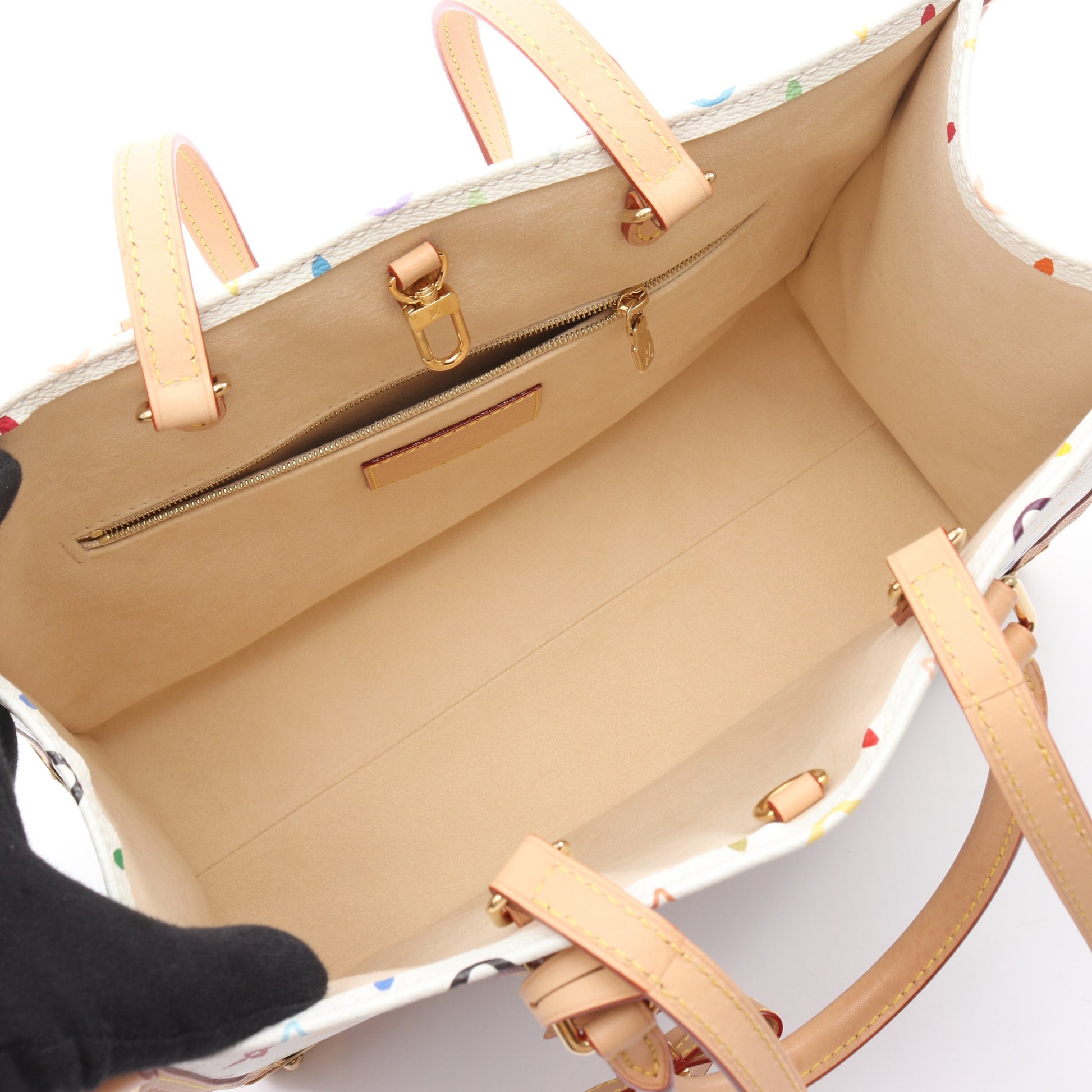 LOUIS VUITTON × 村上隆 オンザゴー トランクMM モノグラムマルチカラー ブロン ショルダーバッグ トートバッグ PVC レザー ホワイト 2WAY ルイヴィトン バッグ LOUIS VUITTON