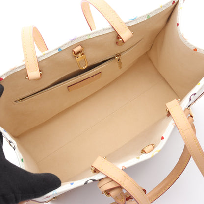 LOUIS VUITTON × 村上隆 オンザゴー トランクMM モノグラムマルチカラー ブロン ショルダーバッグ トートバッグ PVC レザー ホワイト 2WAY ルイヴィトン バッグ LOUIS VUITTON