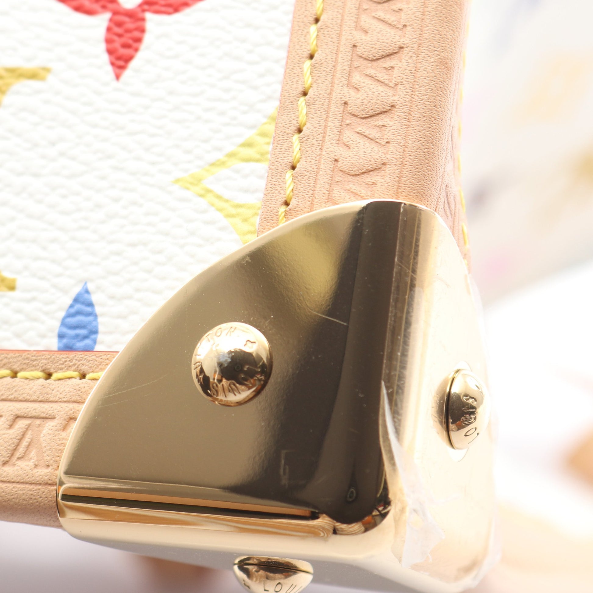 LOUIS VUITTON × 村上隆 オンザゴー トランクMM モノグラムマルチカラー ブロン ショルダーバッグ トートバッグ PVC レザー ホワイト 2WAY ルイヴィトン バッグ LOUIS VUITTON